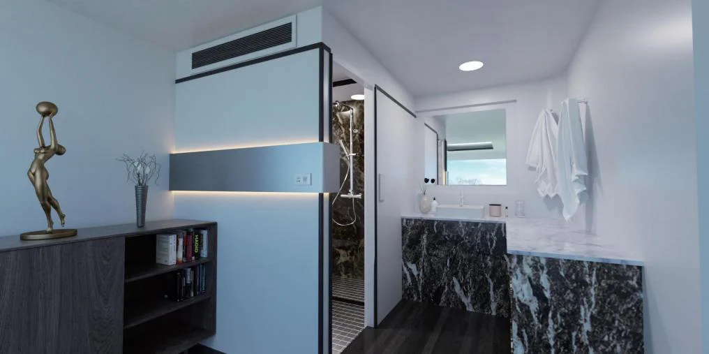 Luxe badkamer tiny cabin